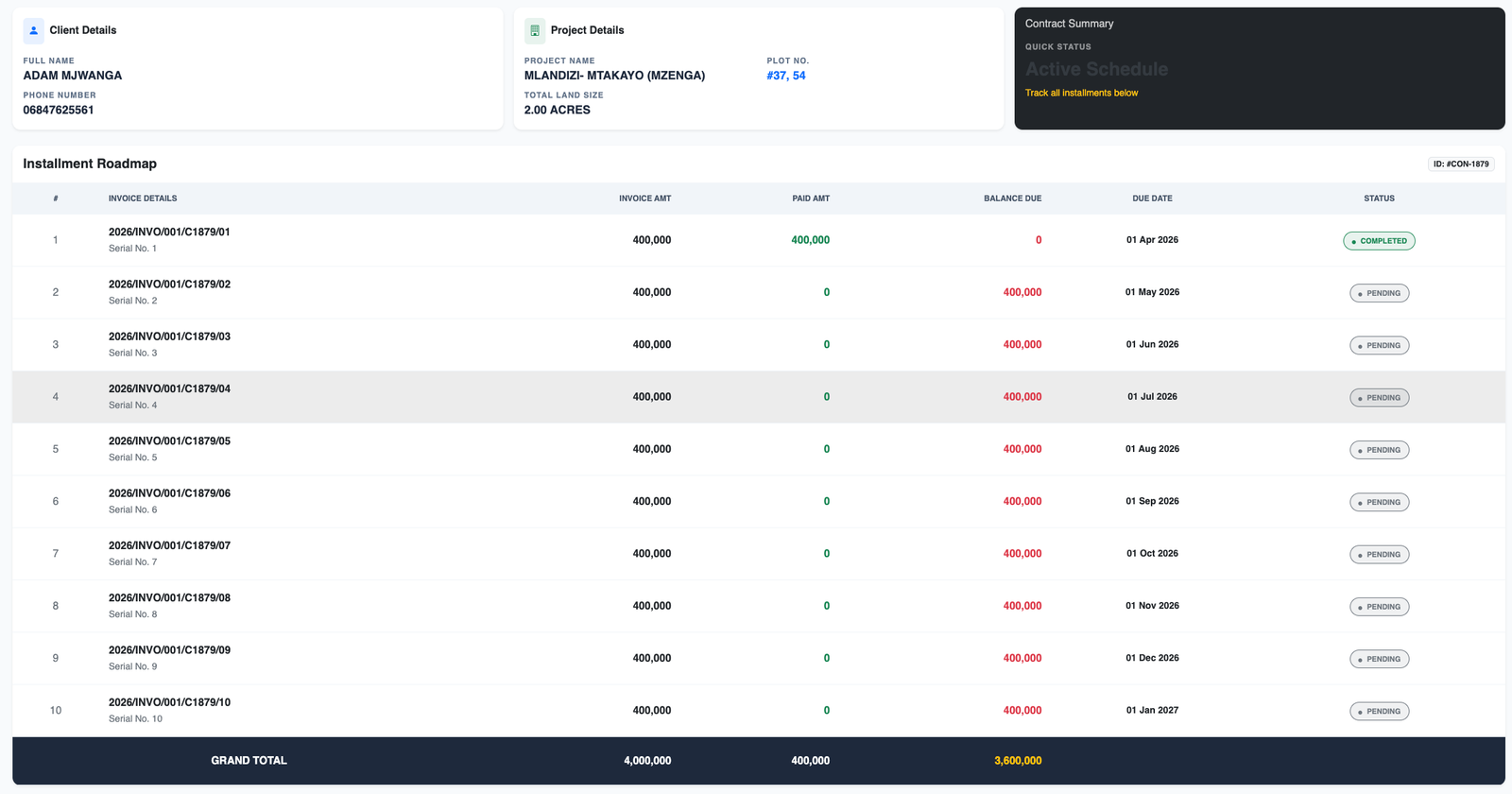Receipt and Invoice Generation